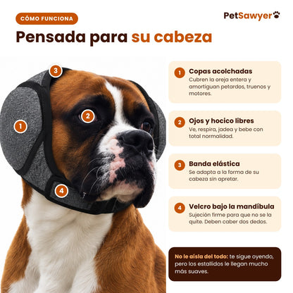 Cómo funcionan: copas acolchadas, ojos y hocico libres, banda elástica y velcro